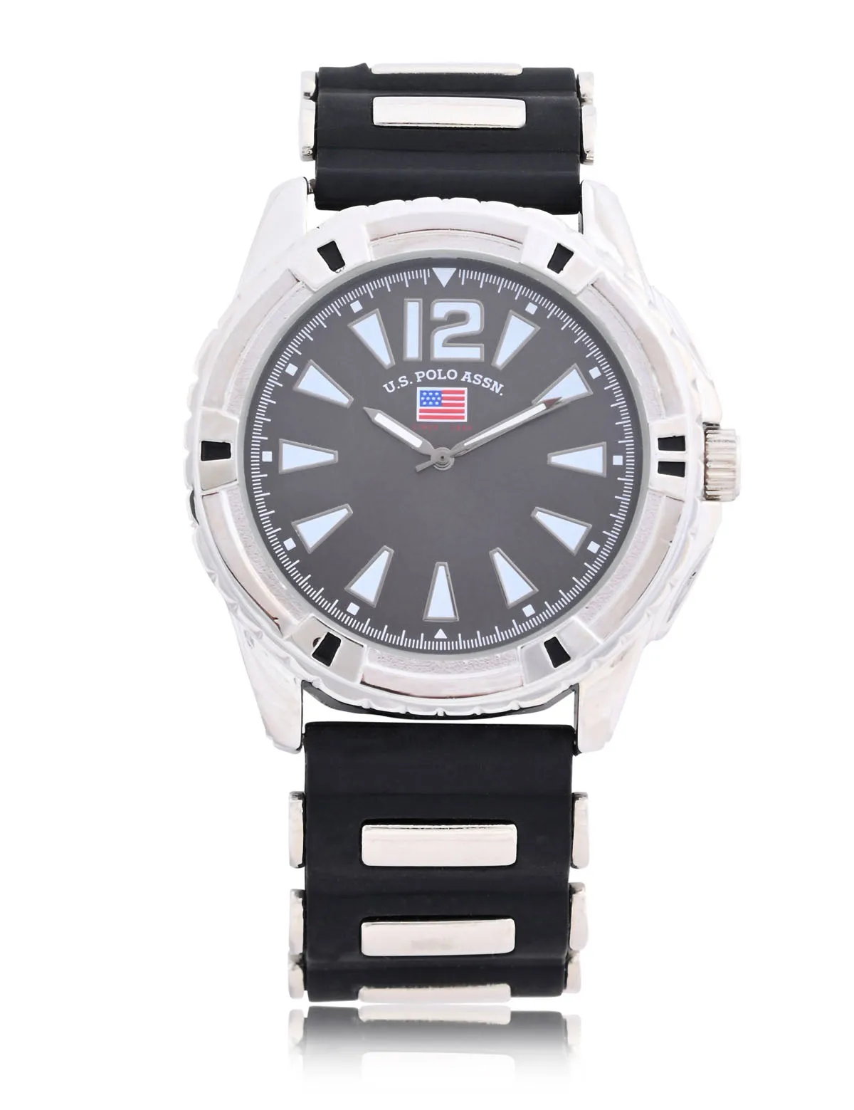MEN'S SILVER AND BLACK ANALOG WATCH sold by U.S. Polo Assn. product image thumbnail 3