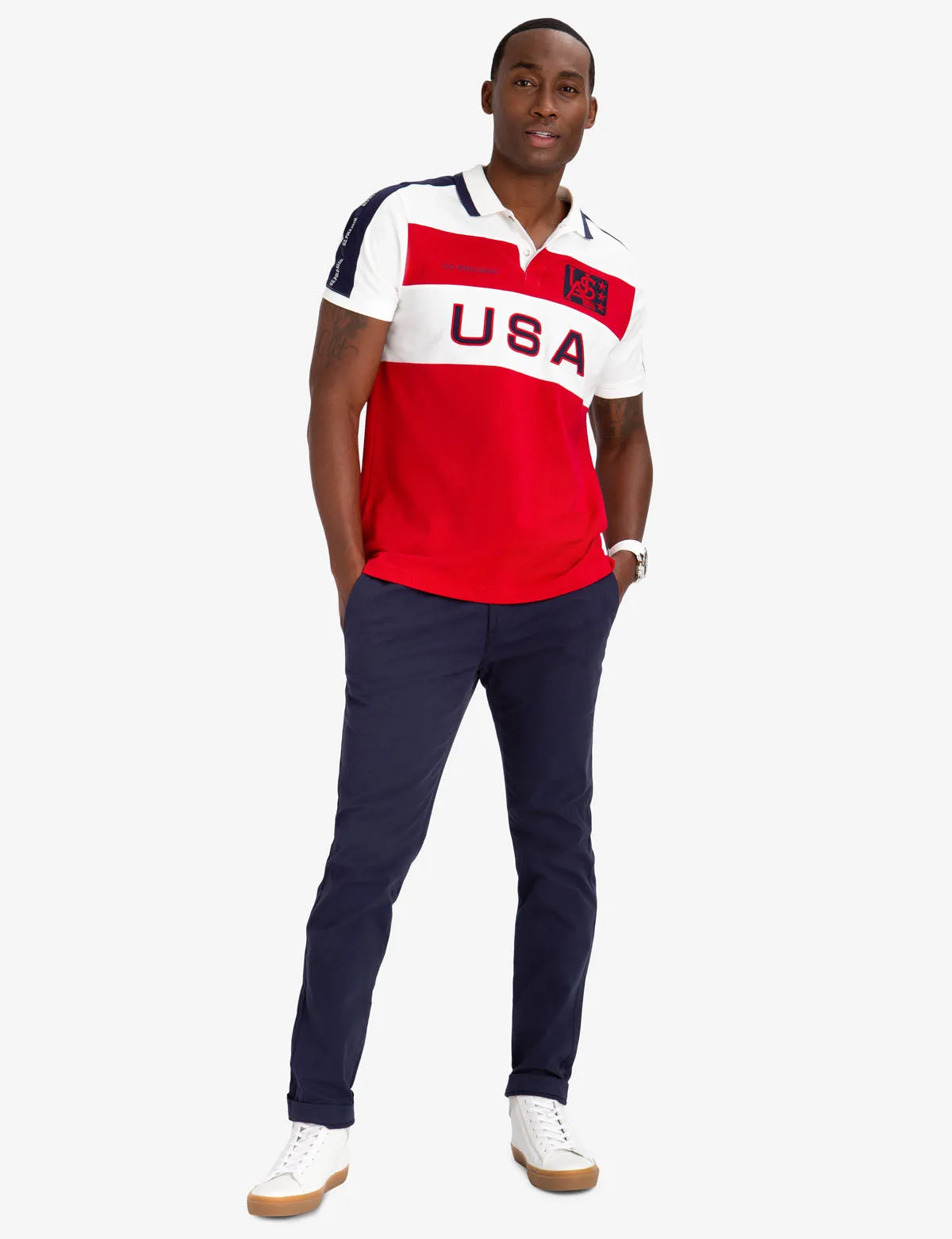 USPA FELT PATCH COLORBLOCK POLO SHIRT sold by U.S. Polo Assn. product image thumbnail 2
