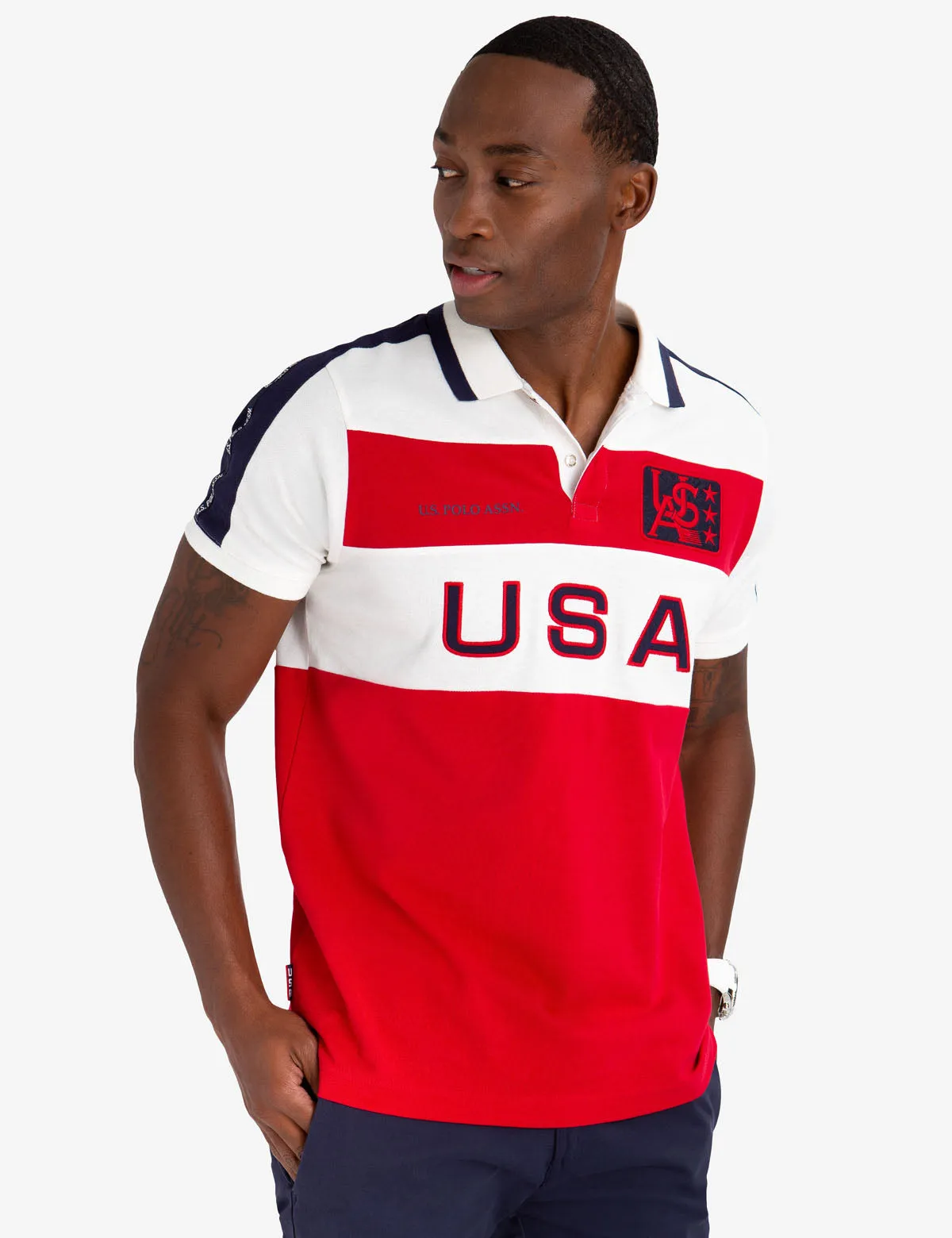 USPA FELT PATCH COLORBLOCK POLO SHIRT sold by U.S. Polo Assn.