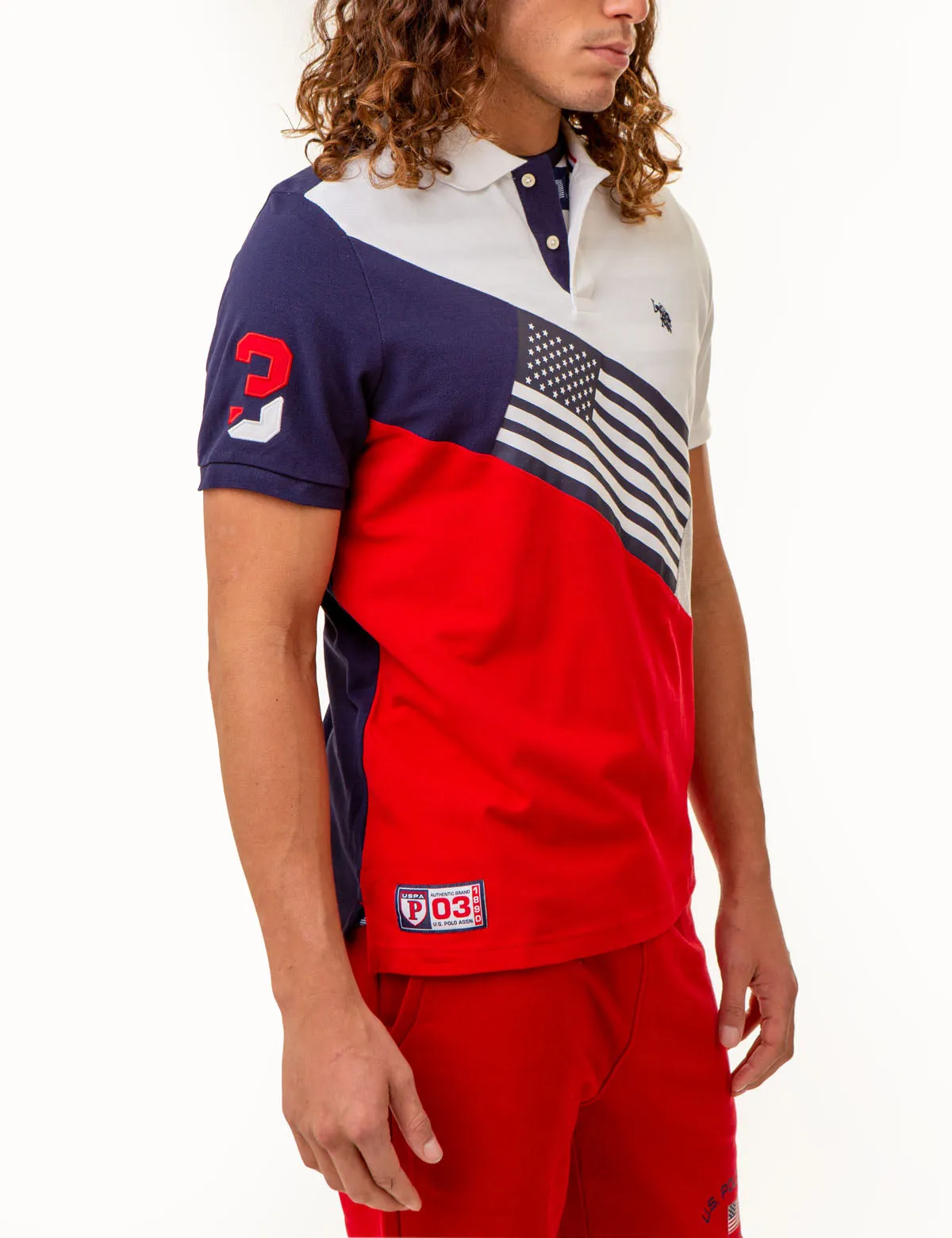 COLORBLOCK FLAG GRAPHIC PIQUE POLO SHIRT sold by U.S. Polo Assn. product image thumbnail 4