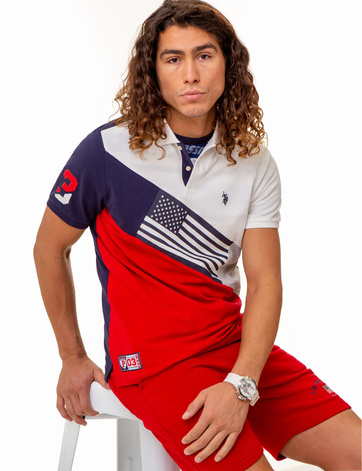 COLORBLOCK FLAG GRAPHIC PIQUE POLO SHIRT sold by U.S. Polo Assn. product image thumbnail 5