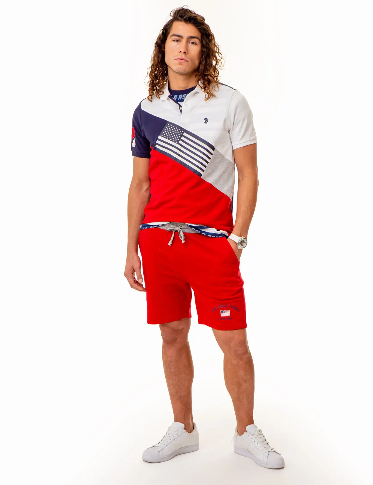 COLORBLOCK FLAG GRAPHIC PIQUE POLO SHIRT sold by U.S. Polo Assn. product image thumbnail 3