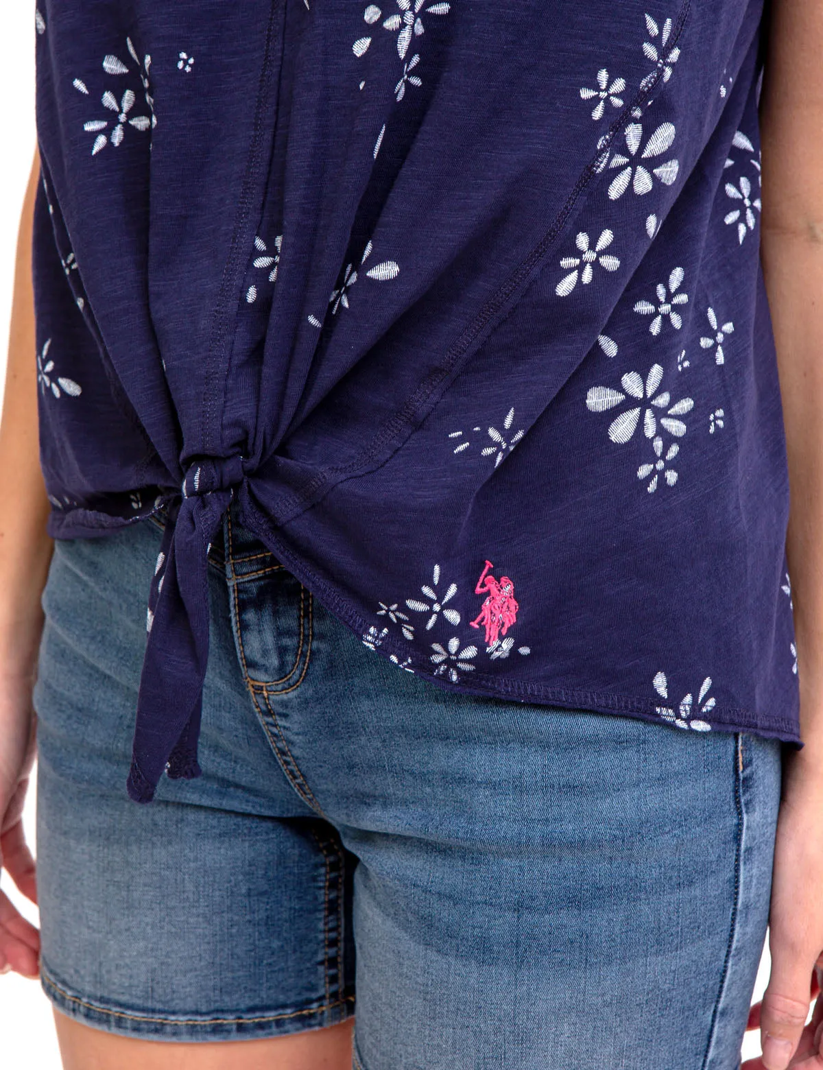 FLORAL V-NECK FRONT TIE TANK TOP sold by U.S. Polo Assn. product image thumbnail 5