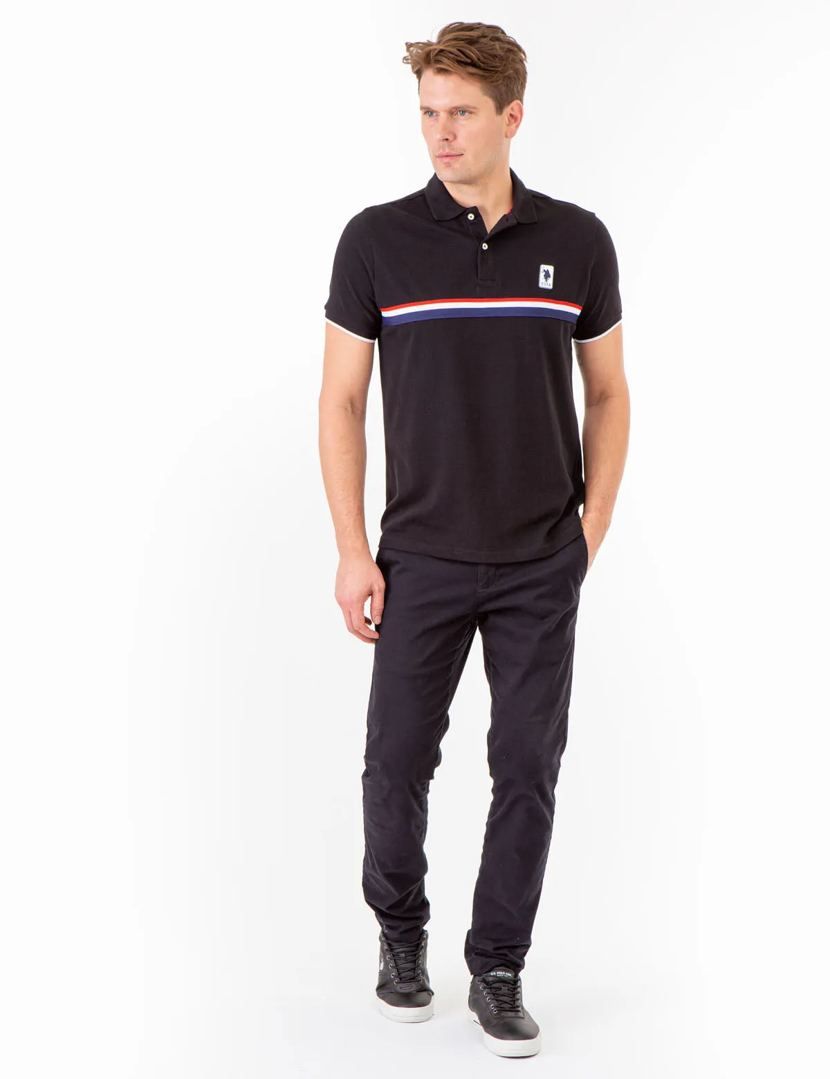 PIECED SIGNATURE STRIPE PIQUE POLO SHIRT sold by U.S. Polo Assn. product image thumbnail 3