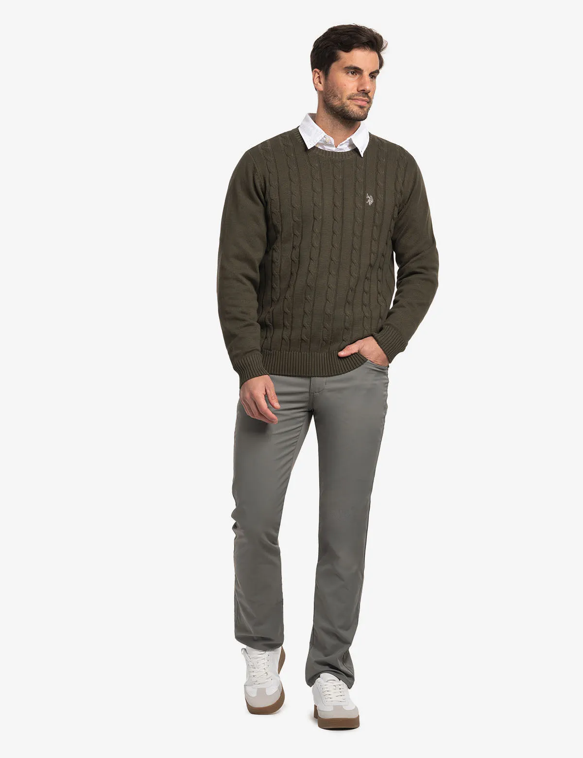 CABLE CREW NECK SWEATER sold by U.S. Polo Assn. product image thumbnail 3