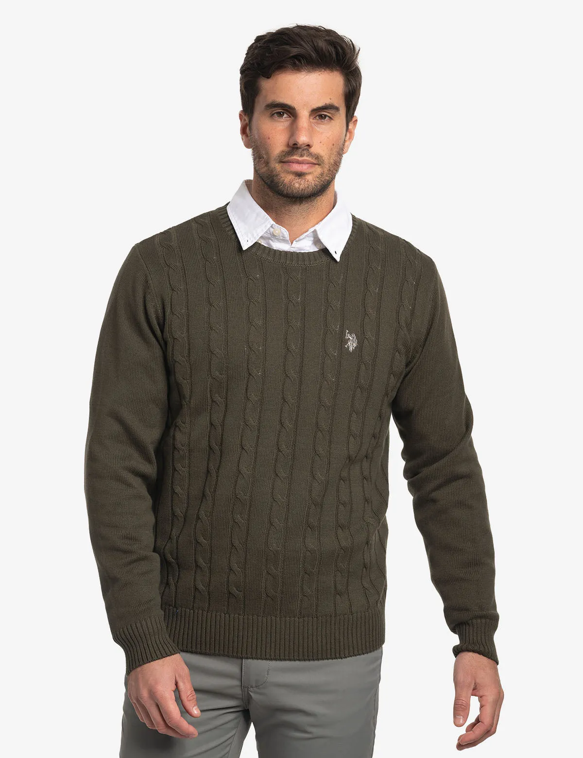 CABLE CREW NECK SWEATER sold by U.S. Polo Assn. product image thumbnail 2