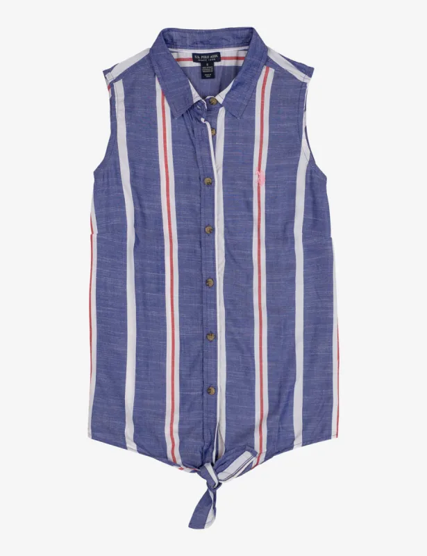 STRIPED TIE FRONT SHIRT sold by U.S. Polo Assn.