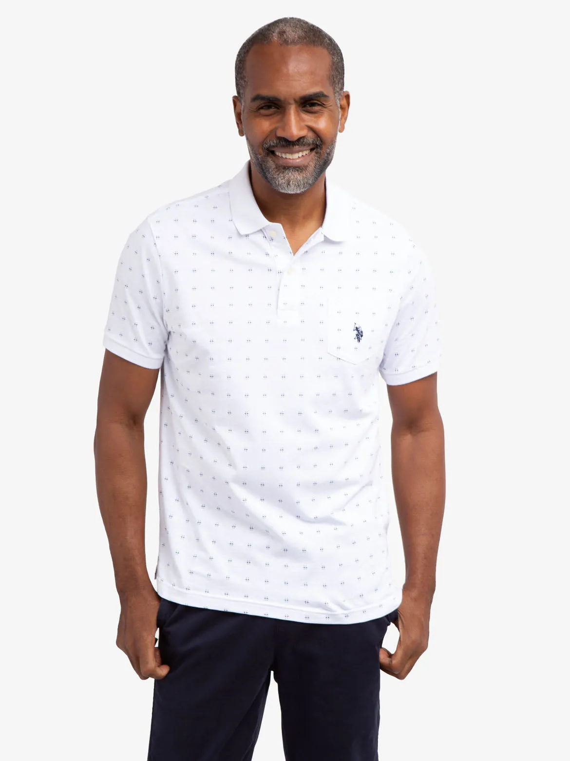 ALL OVER PRINTED PIQUE POLO SHIRT sold by U.S. Polo Assn.