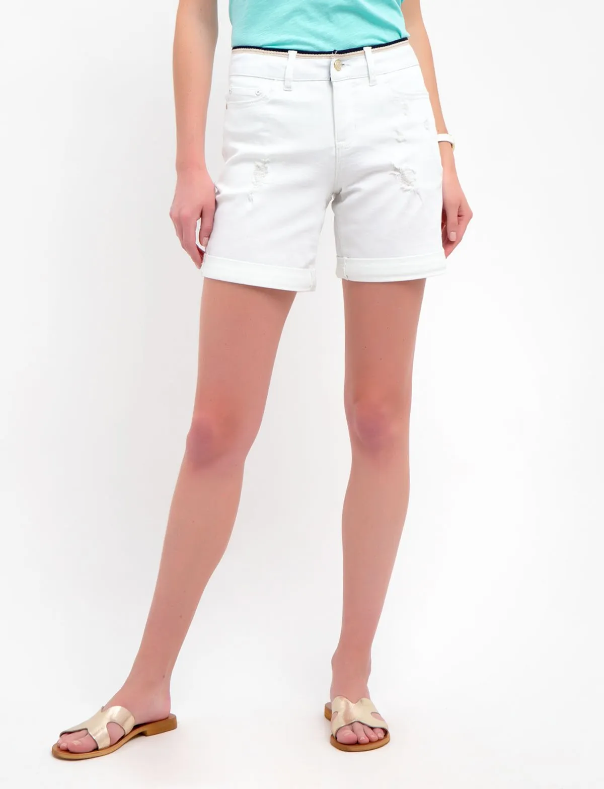 WHITE SHORTS WITH DETAILED WAIST sold by U.S. Polo Assn.