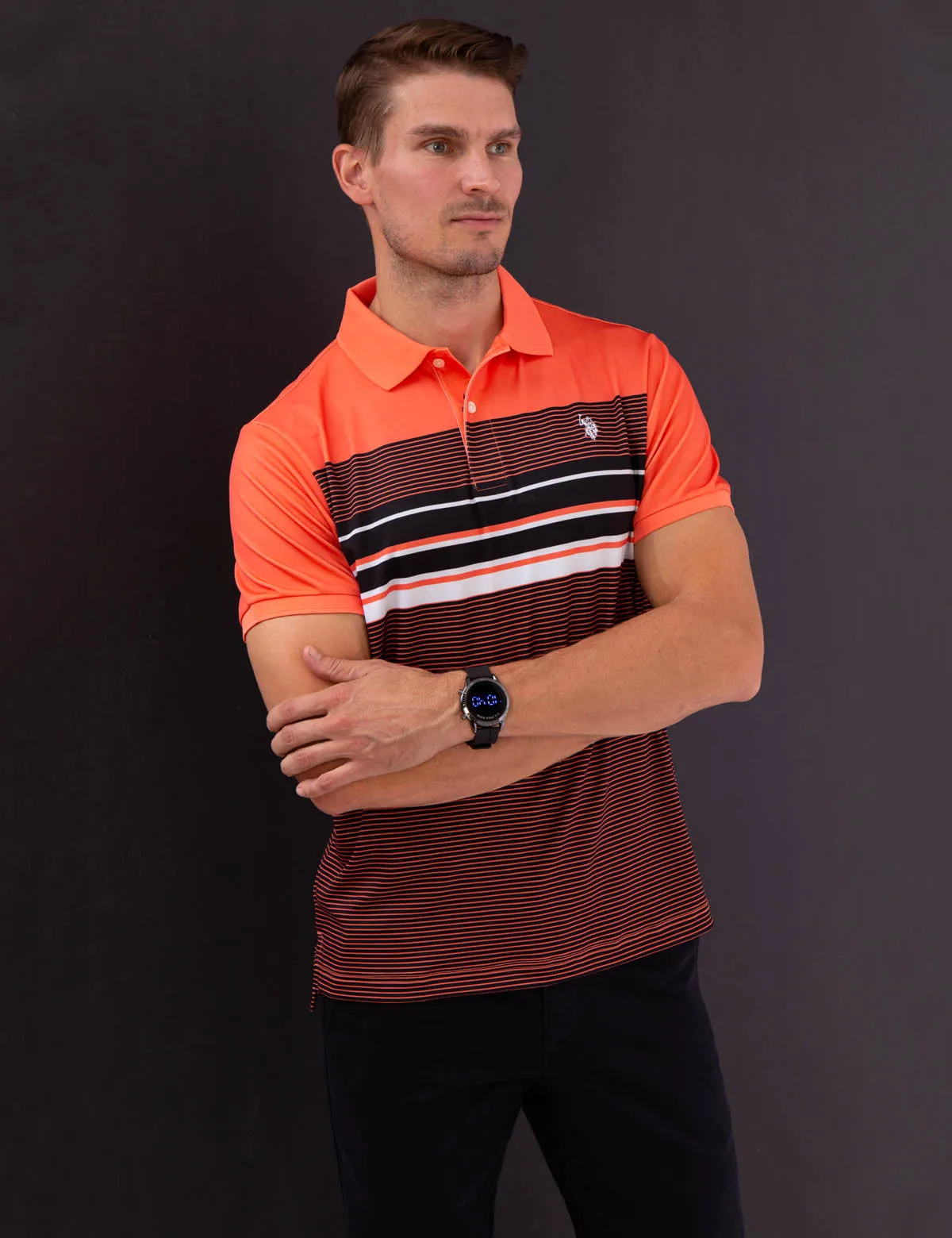 INTERLOCK ENGINEERED PRINT POLO SHIRT sold by U.S. Polo Assn.