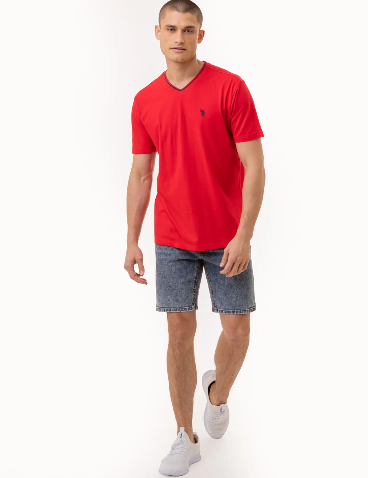 TIPPED V-NECK JERSEY T-SHIRT sold by U.S. Polo Assn. product image thumbnail 3
