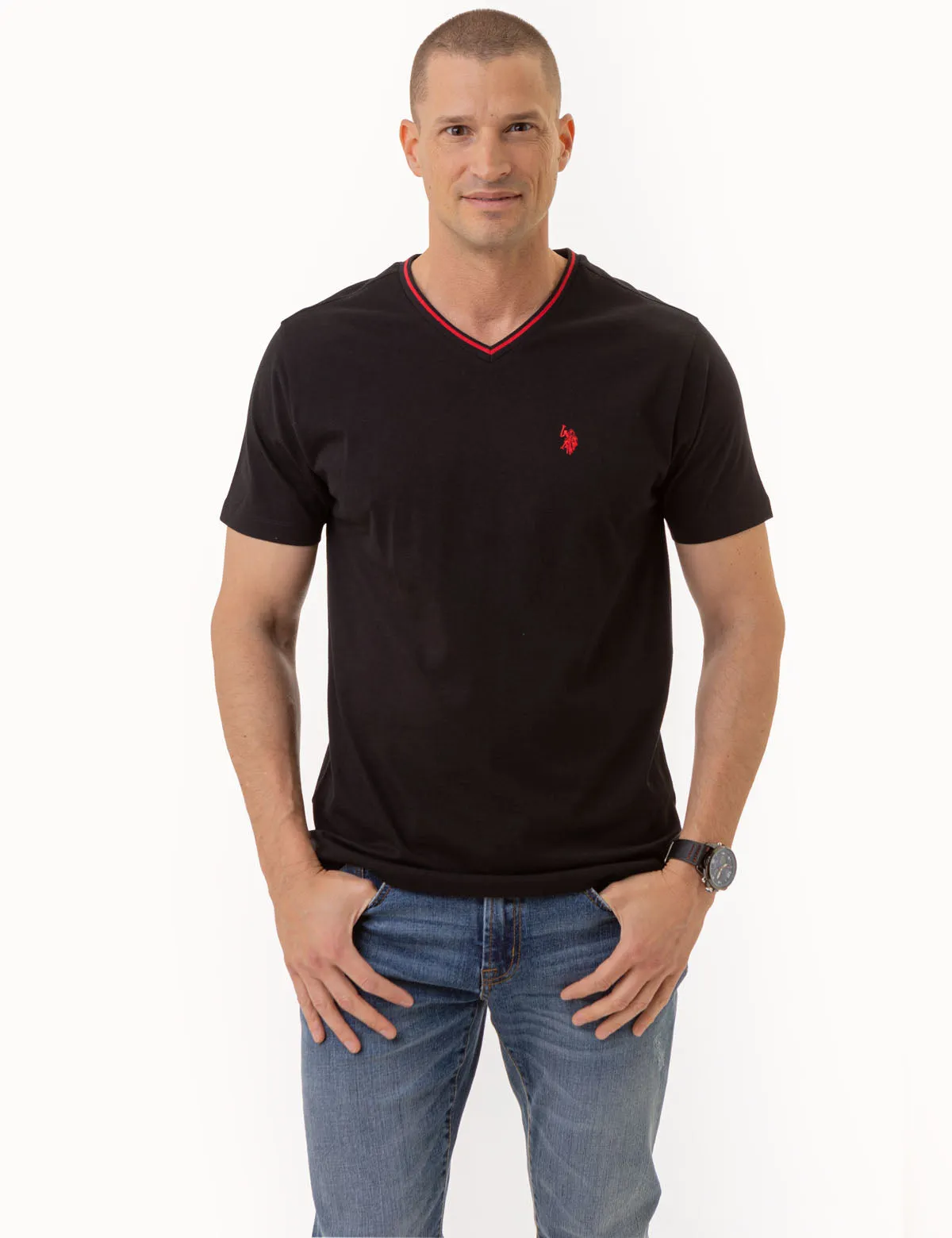 TIPPED V-NECK JERSEY T-SHIRT sold by U.S. Polo Assn. product image thumbnail 5