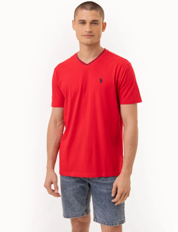 TIPPED V-NECK JERSEY T-SHIRT sold by U.S. Polo Assn.