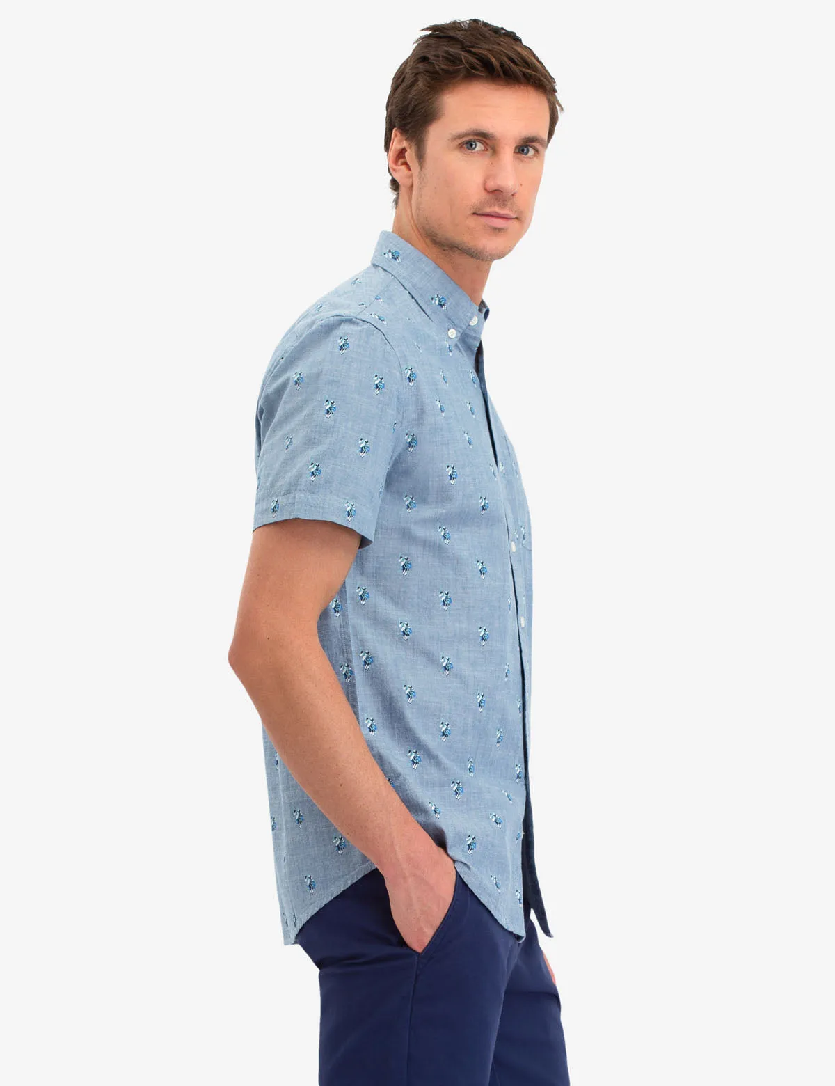 ALL OVER LOGO PRINT SHORT SLEEVE SHIRT sold by U.S. Polo Assn. product image thumbnail 3