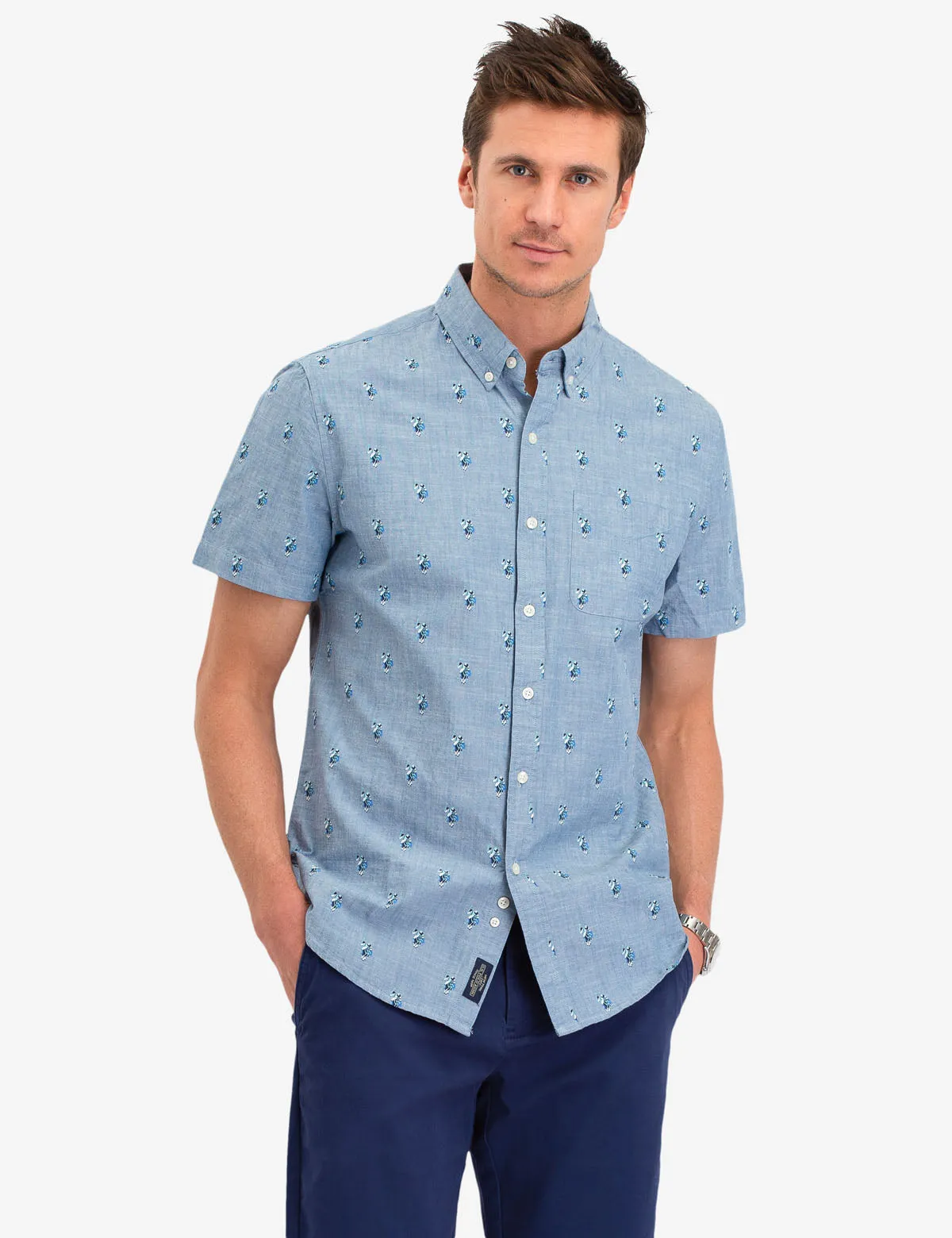 ALL OVER LOGO PRINT SHORT SLEEVE SHIRT sold by U.S. Polo Assn.