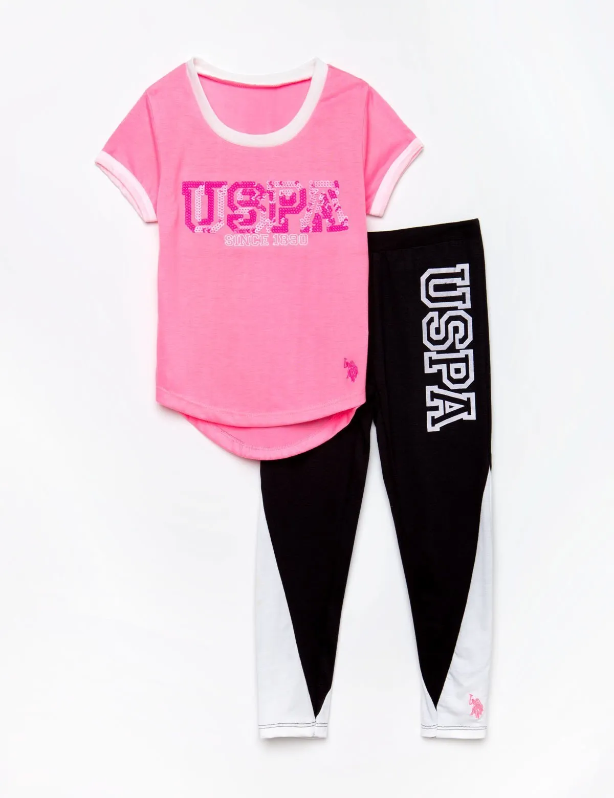 GIRLS 2 PIECE SET: TEE-SHIRT & LEGGINGS sold by U.S. Polo Assn.
