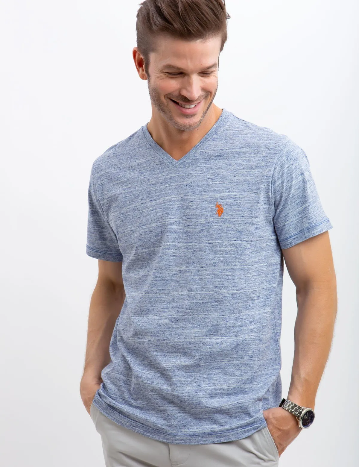 LINEAR SPACE DYED T-SHIRT sold by U.S. Polo Assn. product image thumbnail 5