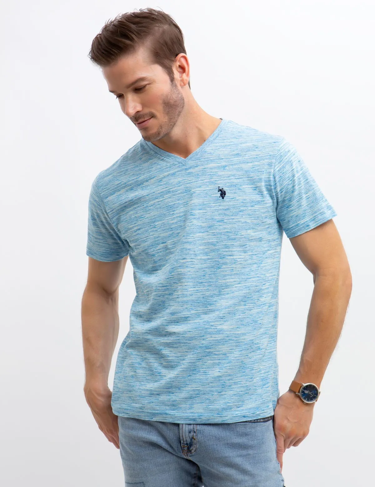 LINEAR SPACE DYED T-SHIRT sold by U.S. Polo Assn.