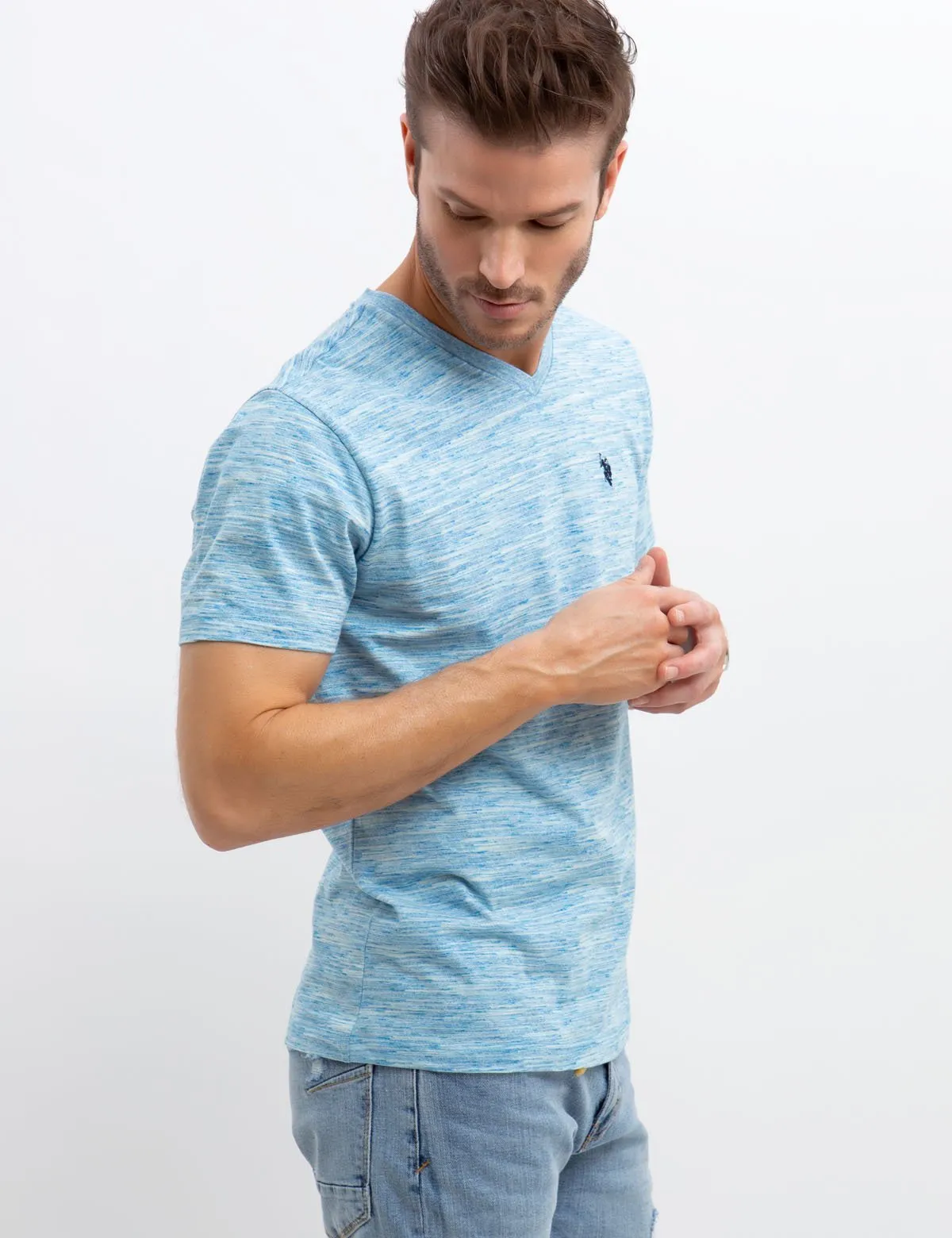 LINEAR SPACE DYED T-SHIRT sold by U.S. Polo Assn. product image thumbnail 2