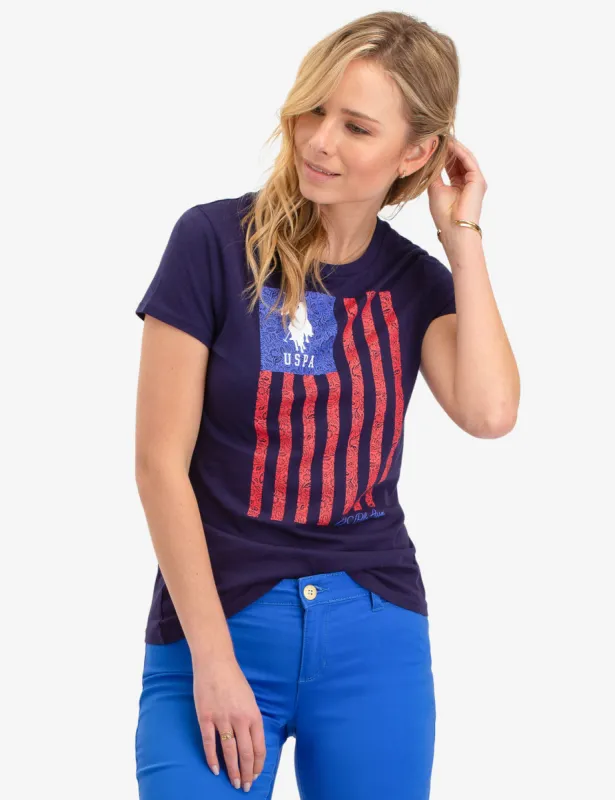 VERTICAL FLAG GRAPHIC T-SHIRT sold by U.S. Polo Assn.