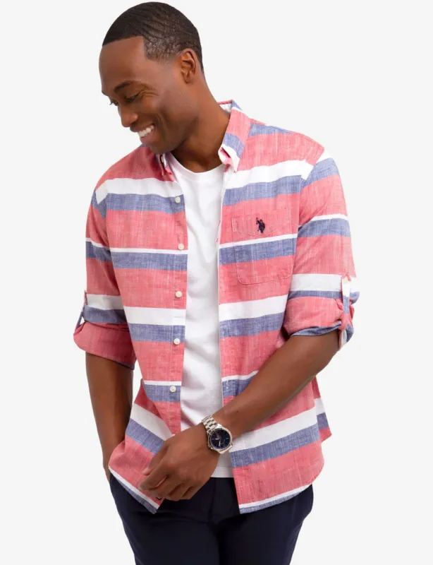 HORIZONTAL STRIPED SLIM FIT SHIRT sold by U.S. Polo Assn.