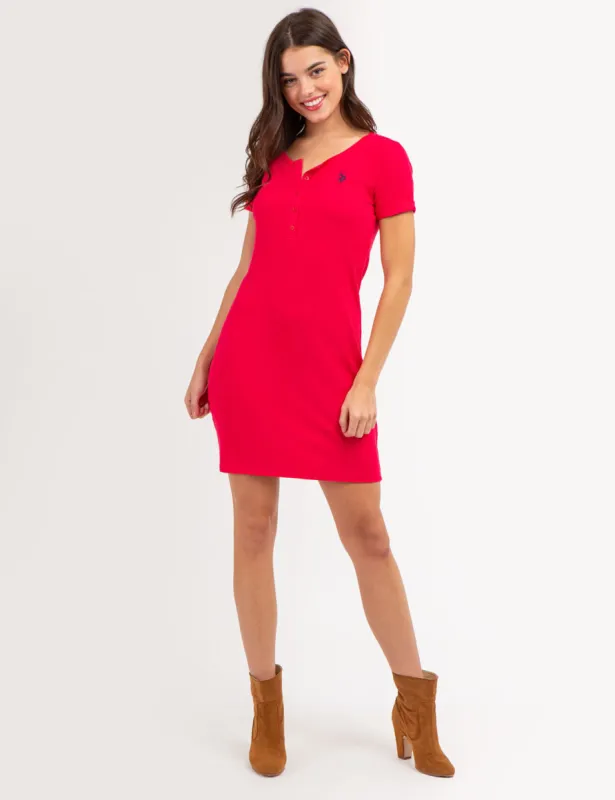 SHORT SLEEVE HENLEY DRESS sold by U.S. Polo Assn.