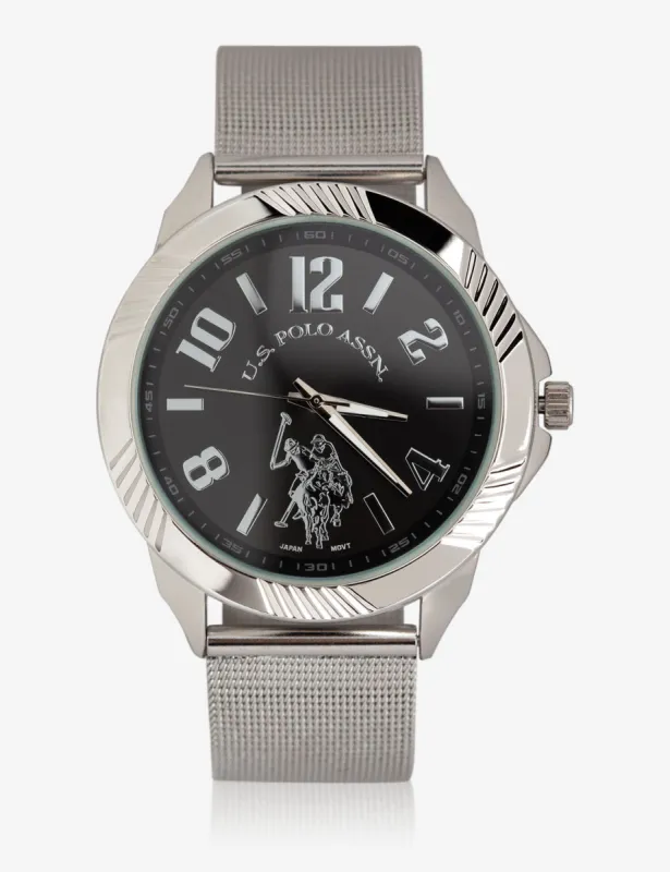MEN'S SILVER WATCH WITH TEXTURED BAND sold by U.S. Polo Assn.