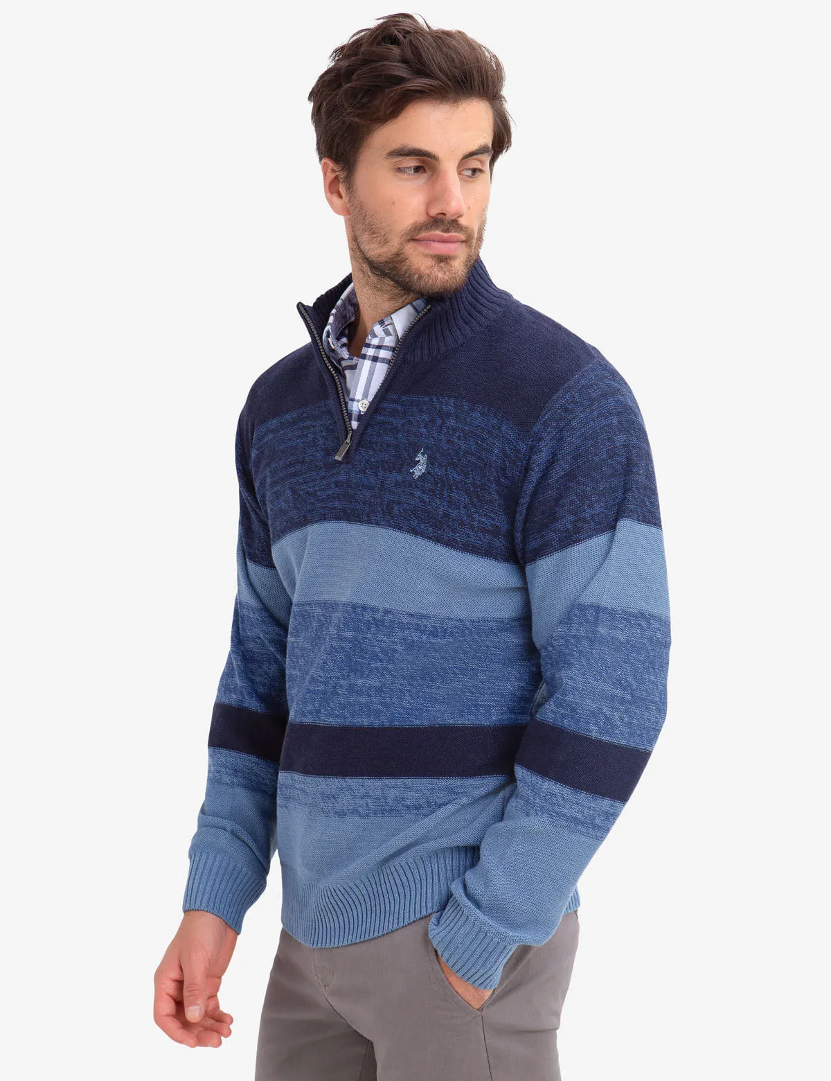 QUARTER ZIP MARLED SWEATER sold by U.S. Polo Assn. product image thumbnail 2