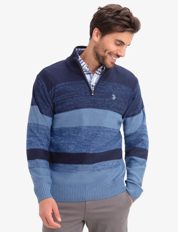 QUARTER ZIP MARLED SWEATER sold by U.S. Polo Assn.