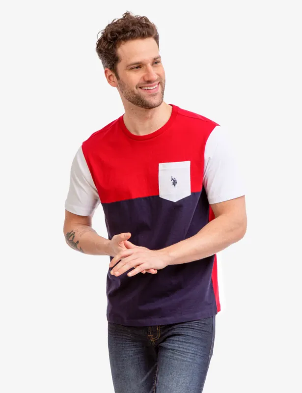 COLORBLOCK JERSEY T-SHIRT WITH POCKET sold by U.S. Polo Assn.