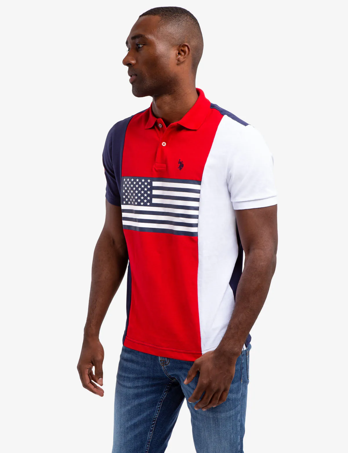 USA FLAG COLORBLOCK PIQUE POLO SHIRT sold by U.S. Polo Assn. product image thumbnail 4