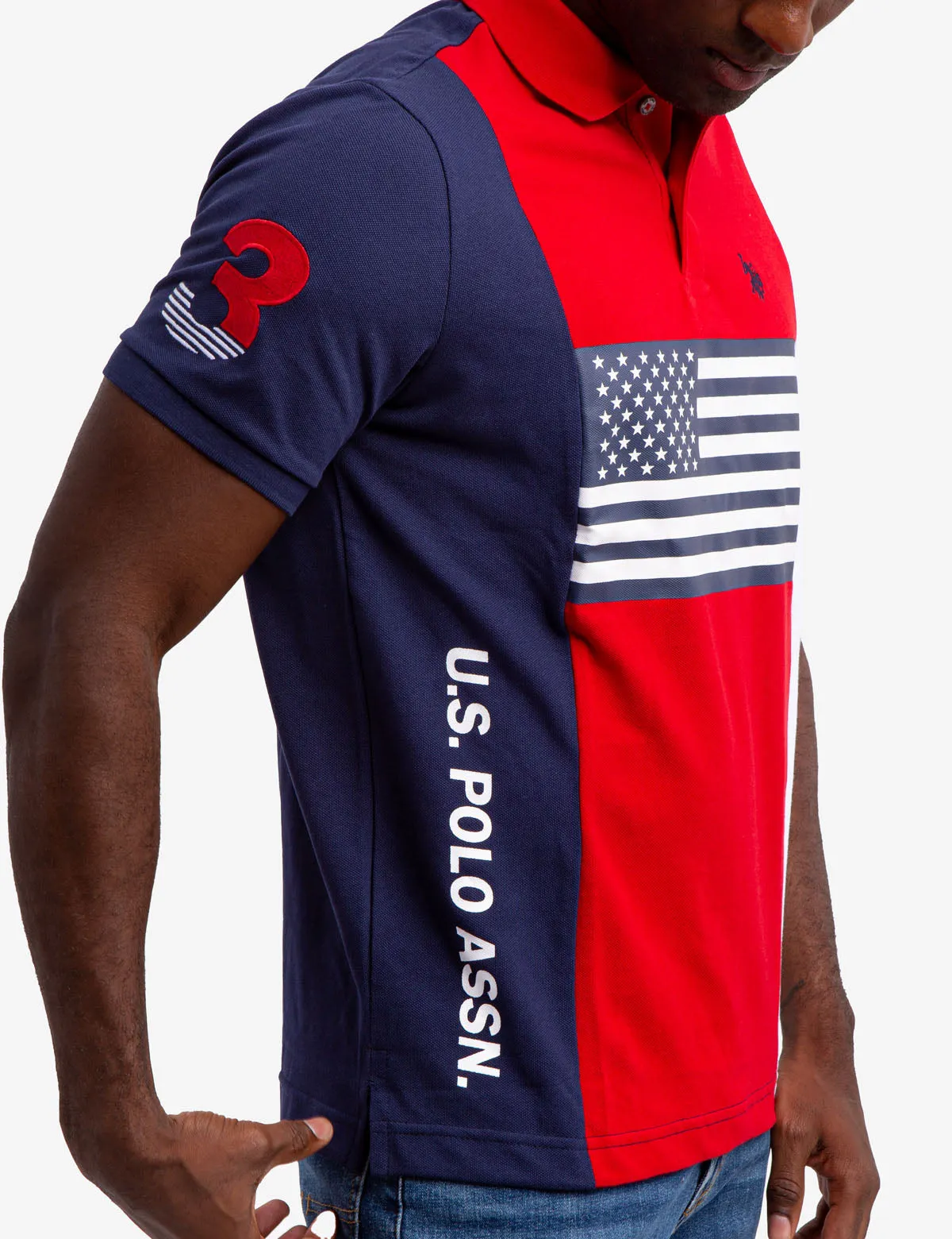 USA FLAG COLORBLOCK PIQUE POLO SHIRT sold by U.S. Polo Assn. product image thumbnail 2