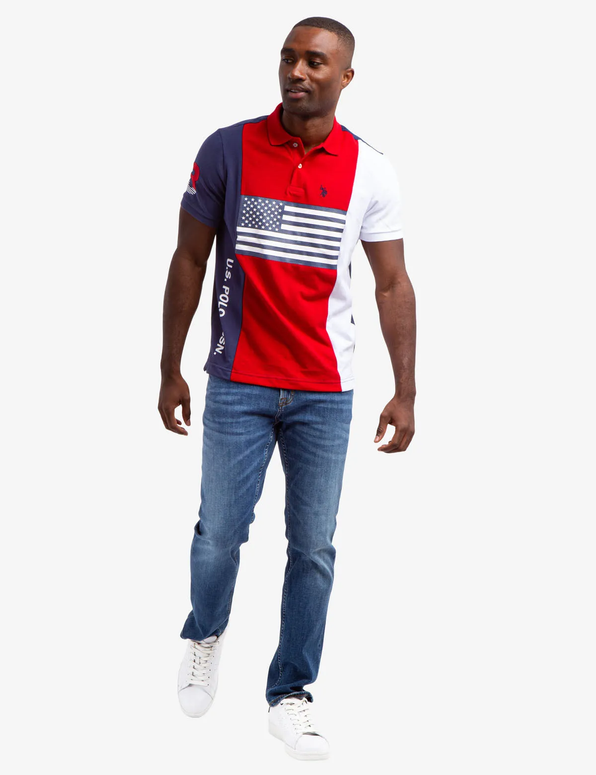 USA FLAG COLORBLOCK PIQUE POLO SHIRT sold by U.S. Polo Assn. product image thumbnail 3
