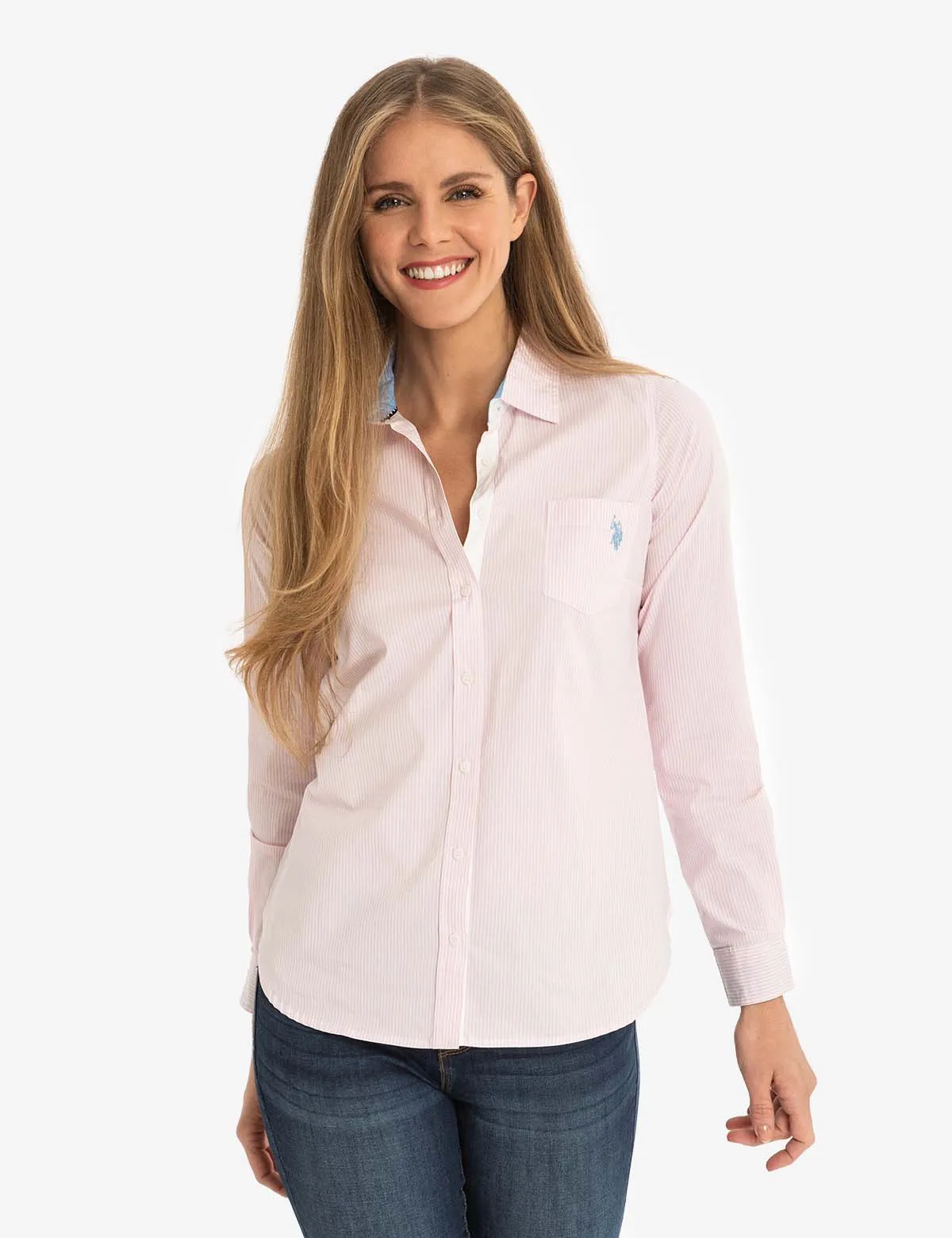 STRIPED POPLIN LONG SLEEVE SHIRT sold by U.S. Polo Assn.