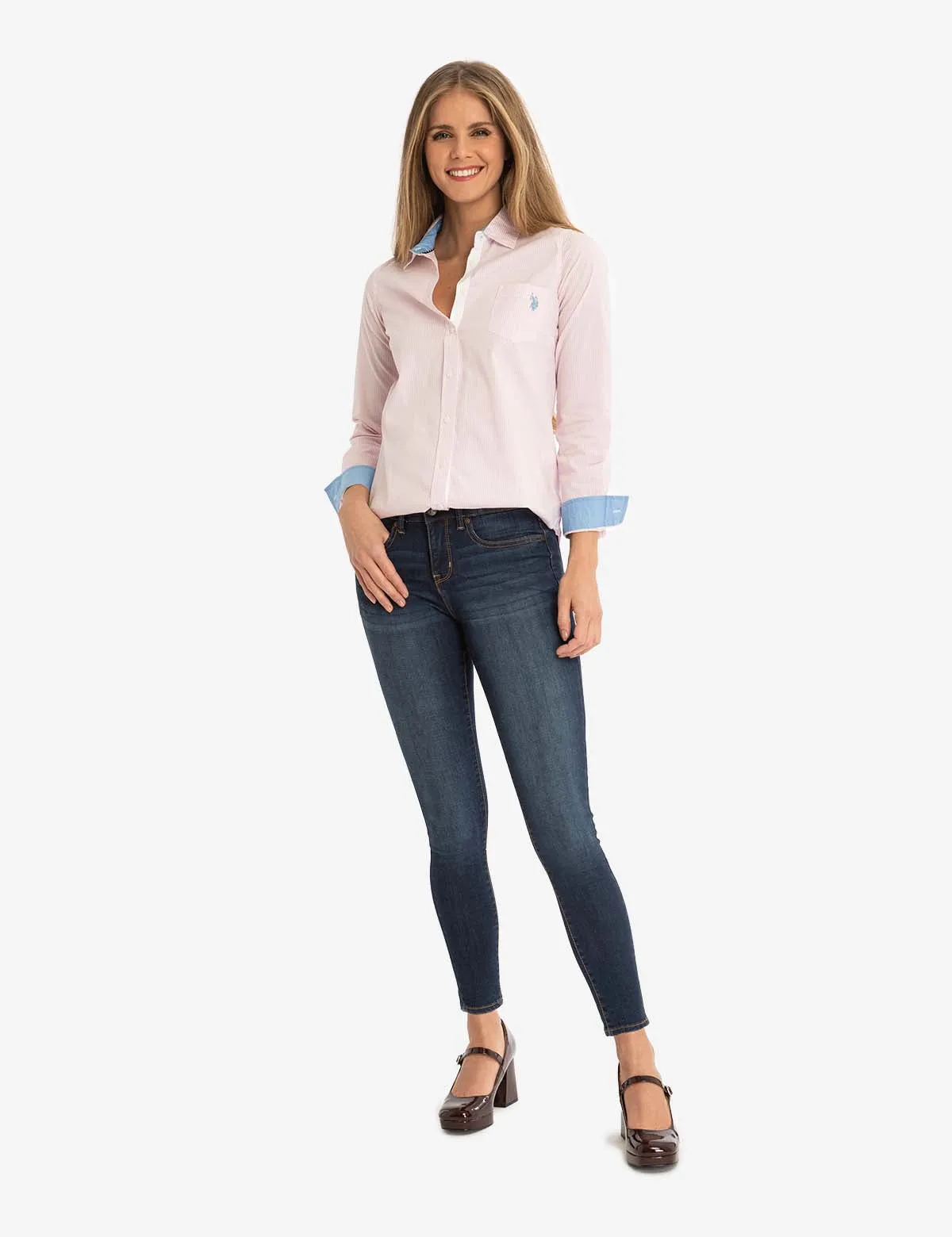 STRIPED POPLIN LONG SLEEVE SHIRT sold by U.S. Polo Assn. product image thumbnail 2