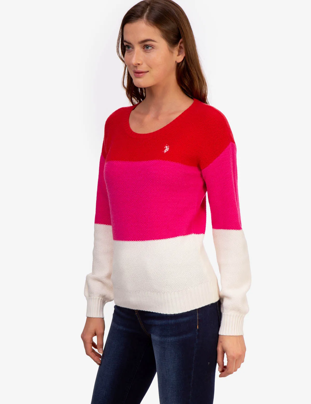TRI COLORBLOCK CREW NECK SWEATER sold by U.S. Polo Assn. product image thumbnail 5