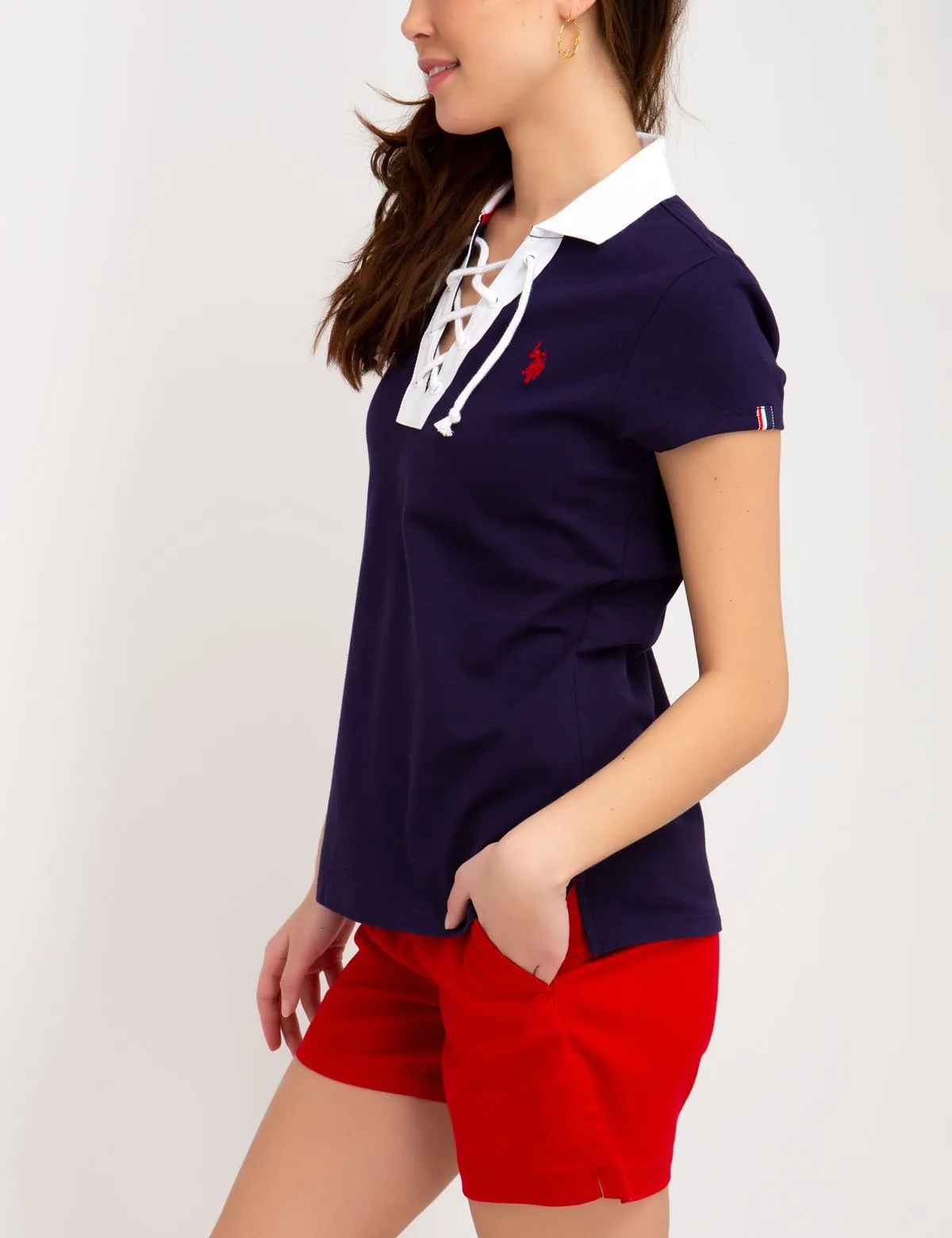 CONTRAST LACE UP POLO SHIRT sold by U.S. Polo Assn. product image thumbnail 2