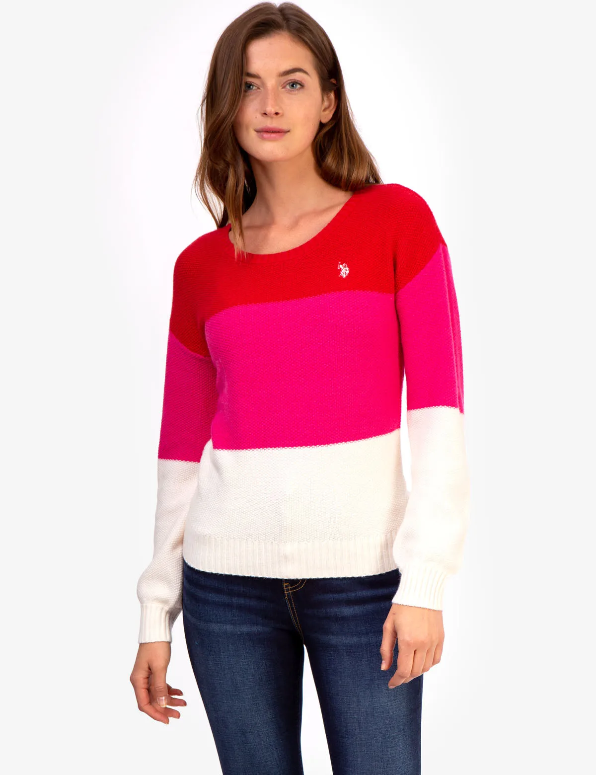 TRI COLORBLOCK CREW NECK SWEATER sold by U.S. Polo Assn. product image thumbnail 4
