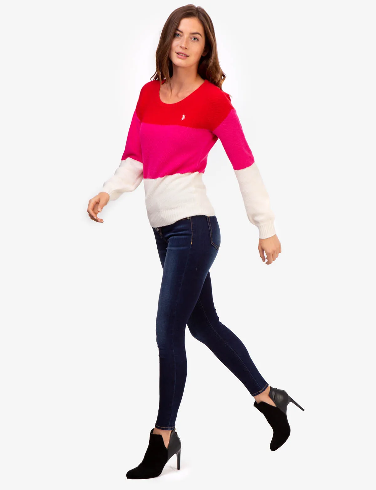 TRI COLORBLOCK CREW NECK SWEATER sold by U.S. Polo Assn. product image thumbnail 3