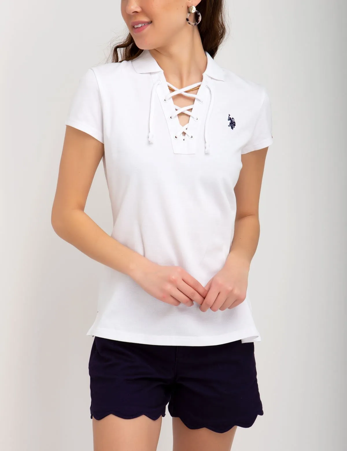 CONTRAST LACE UP POLO SHIRT sold by U.S. Polo Assn. product image thumbnail 4