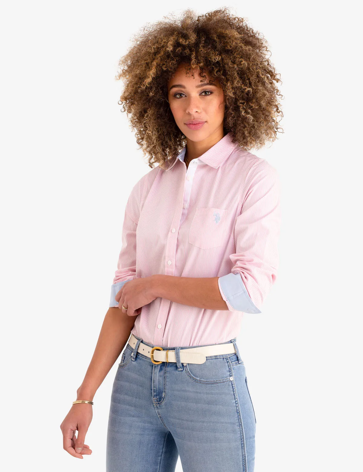 STRIPED POPLIN LONG SLEEVE SHIRT sold by U.S. Polo Assn. product image thumbnail 5