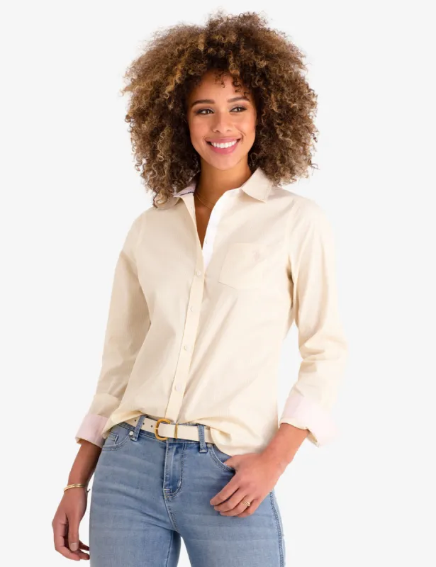 STRIPED POPLIN LONG SLEEVE SHIRT made by U.S. Polo Assn.