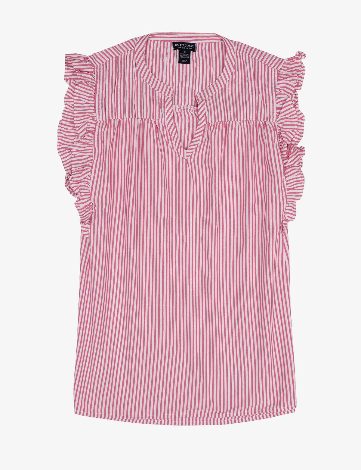 LUREX STRIPED RUFFLE TOP sold by U.S. Polo Assn.