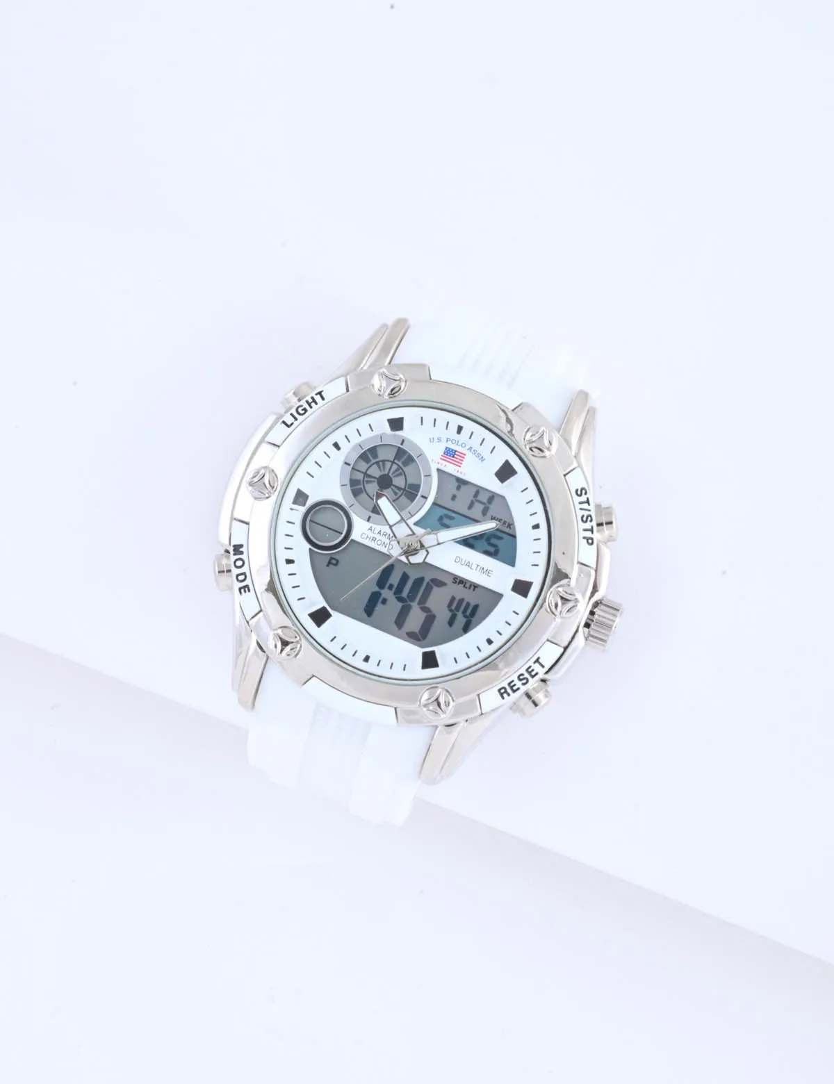 MEN'S WHITE STRAP ANA DIGI SPORTS WATCH sold by U.S. Polo Assn.