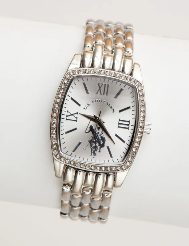 LADIES SQUARE FACE LINK WATCH sold by U.S. Polo Assn.