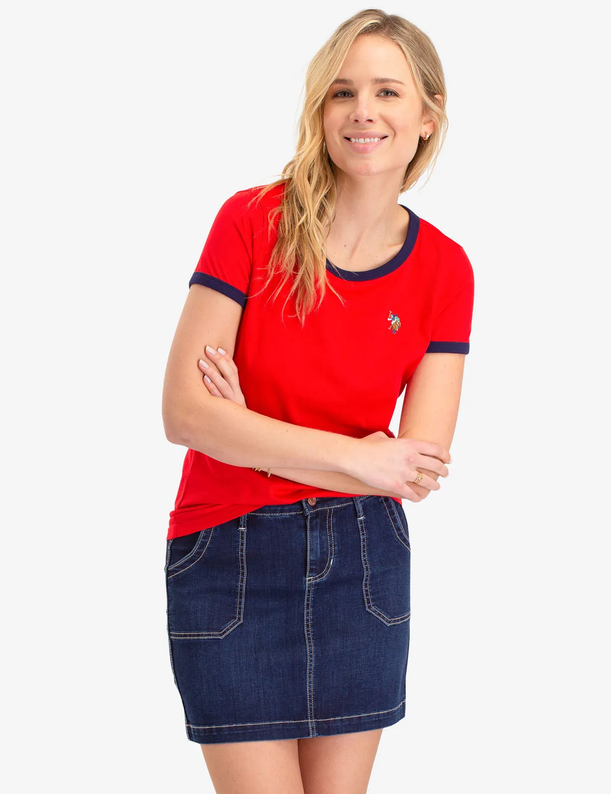 MULTI TONAL SMALL LOGO RINGER T-SHIRT sold by U.S. Polo Assn.