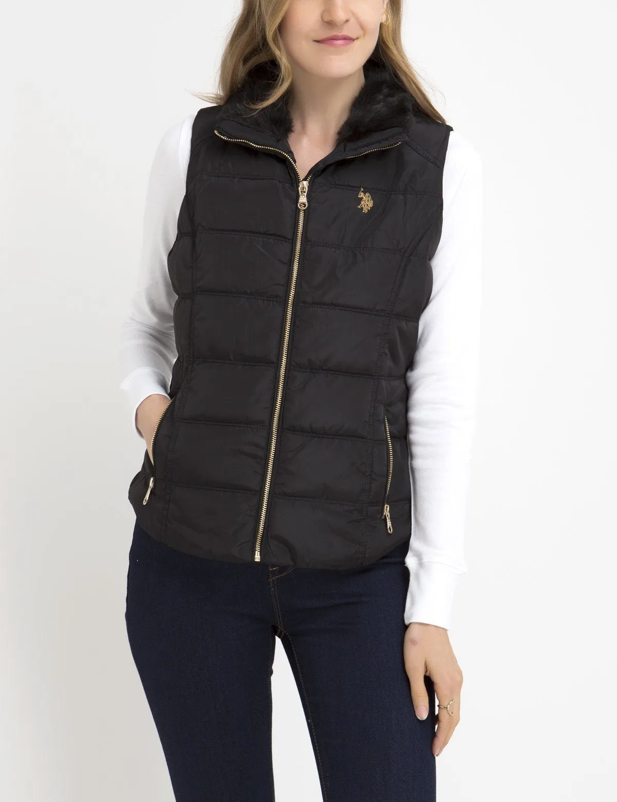 FUR COLLAR VEST sold by U.S. Polo Assn.