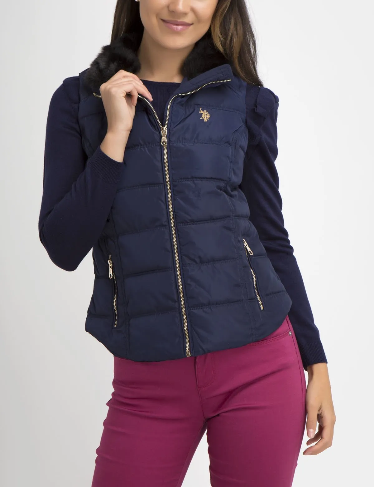 FUR COLLAR VEST sold by U.S. Polo Assn. product image thumbnail 4