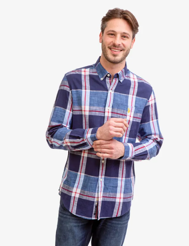 LONG SLEEVE SLUB PLAID SHIRT sold by U.S. Polo Assn.