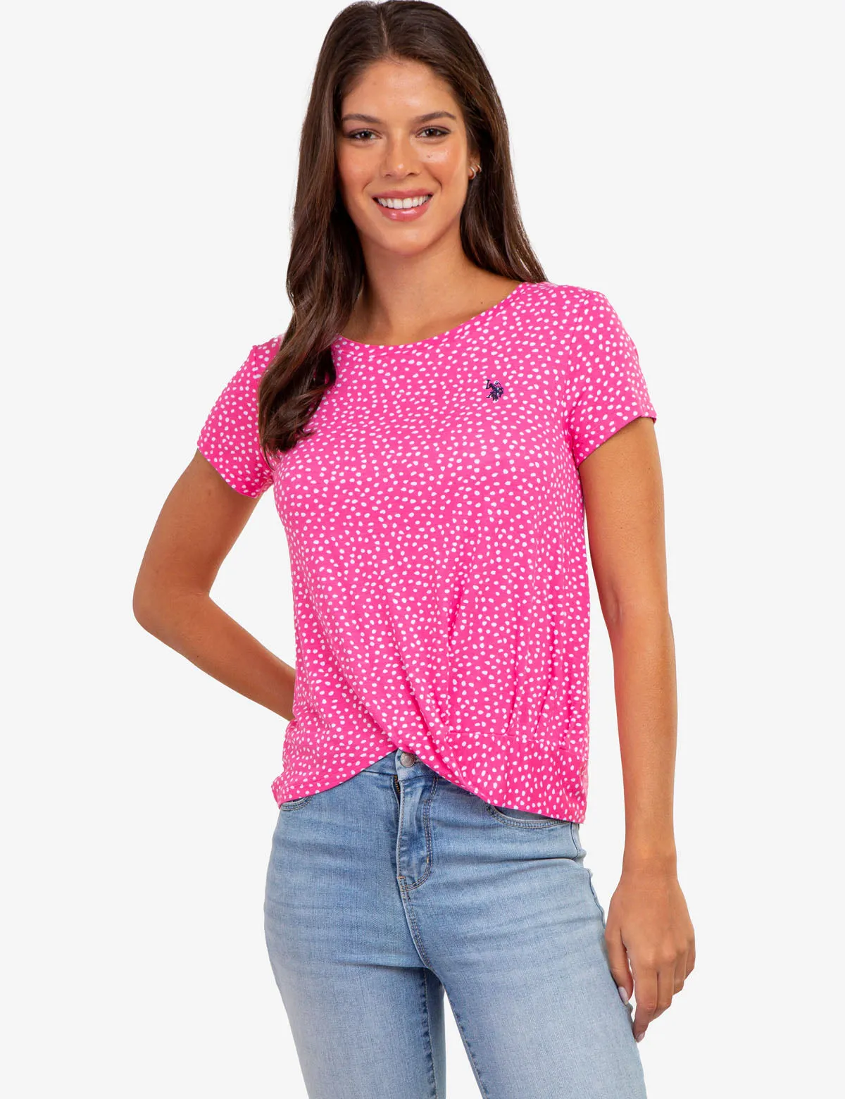 TWIST FRONT CREW NECK T-SHIRT sold by U.S. Polo Assn.